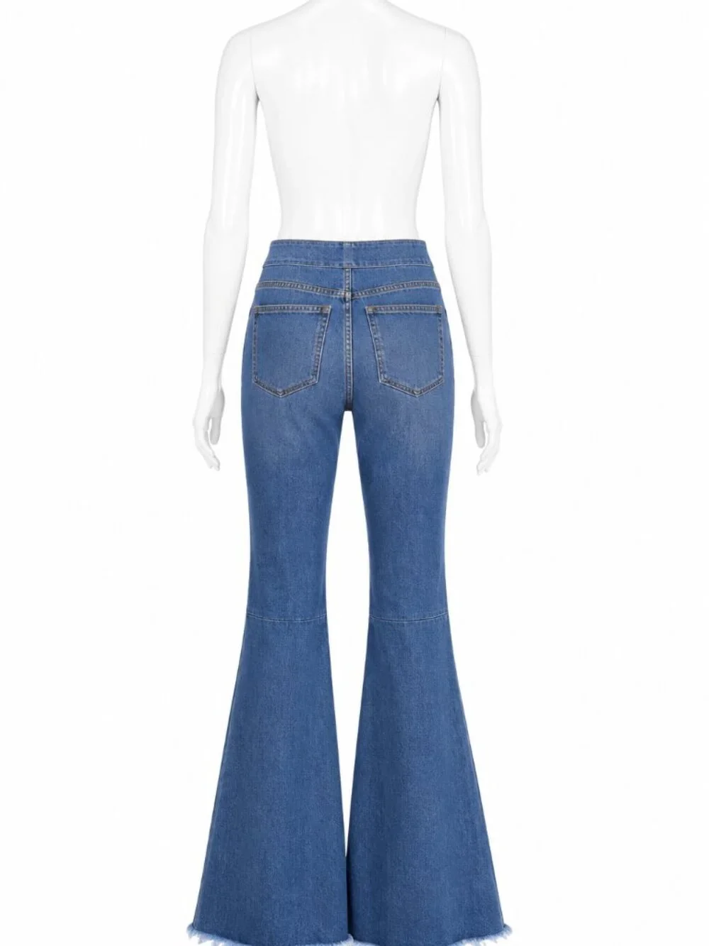 Free People We The Free Penny Pull-On Flare Jeans Blue Medium Wash 31 Raw Hem